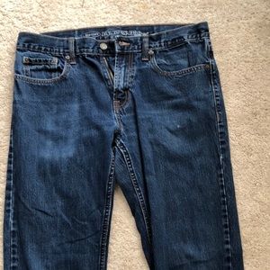 Dark wash blue straight fit jeans from old navy